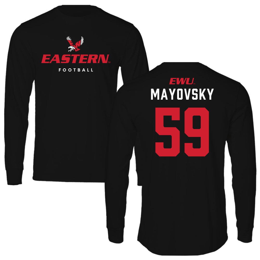 Eastern Washington University Football Black Eastern Long Sleeve - #59 Myles Mayovsky