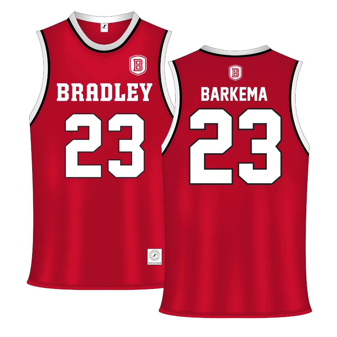 Bradley University Red Basketball Jersey - #23 Reagan Barkema