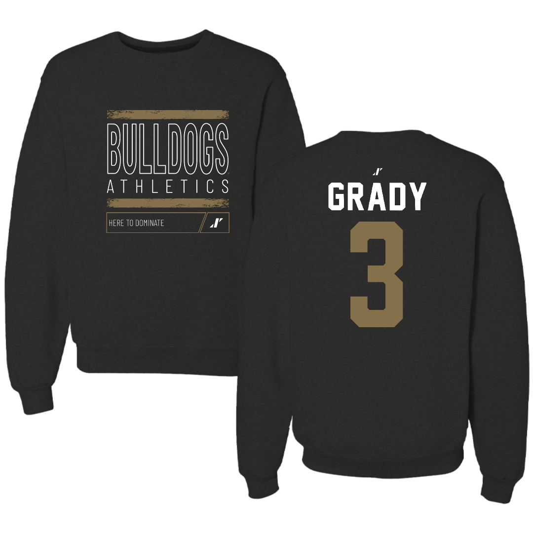 Bryant University Baseball Black Dominate Crewneck - #3 Shea Grady