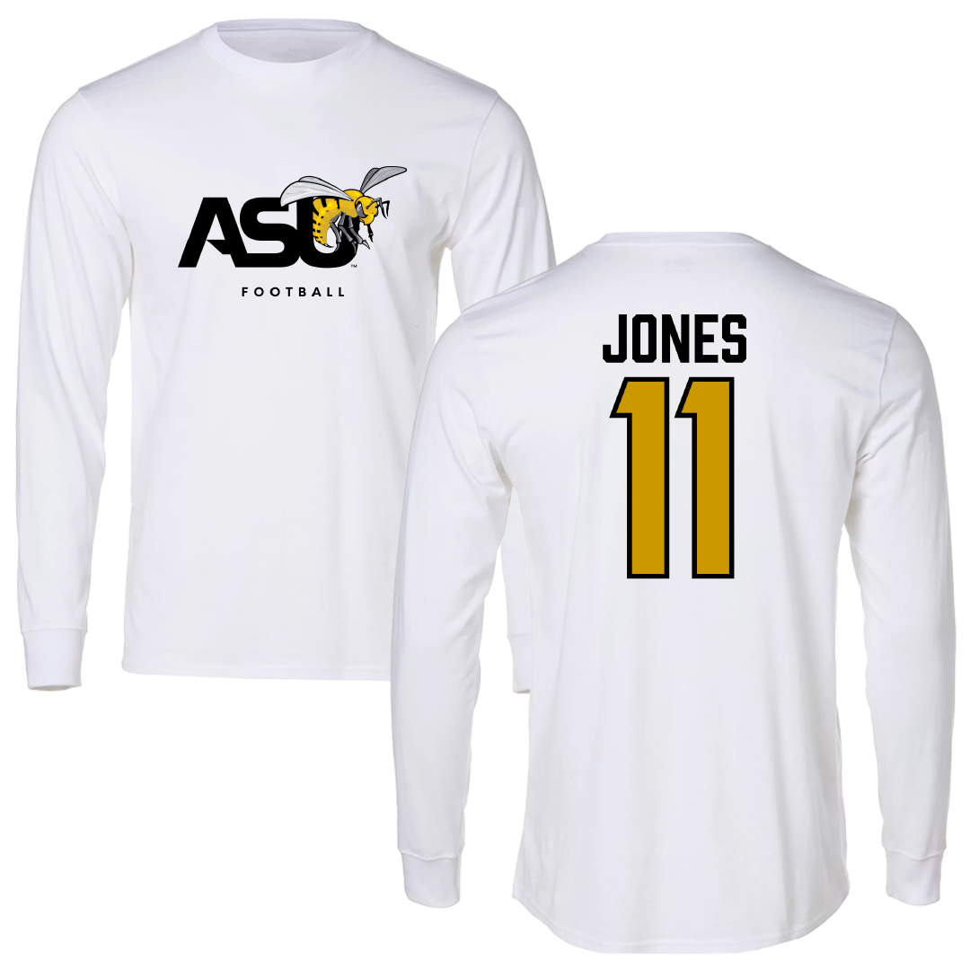 Alabama State University Football White Long Sleeve - #11 Jalen Jones