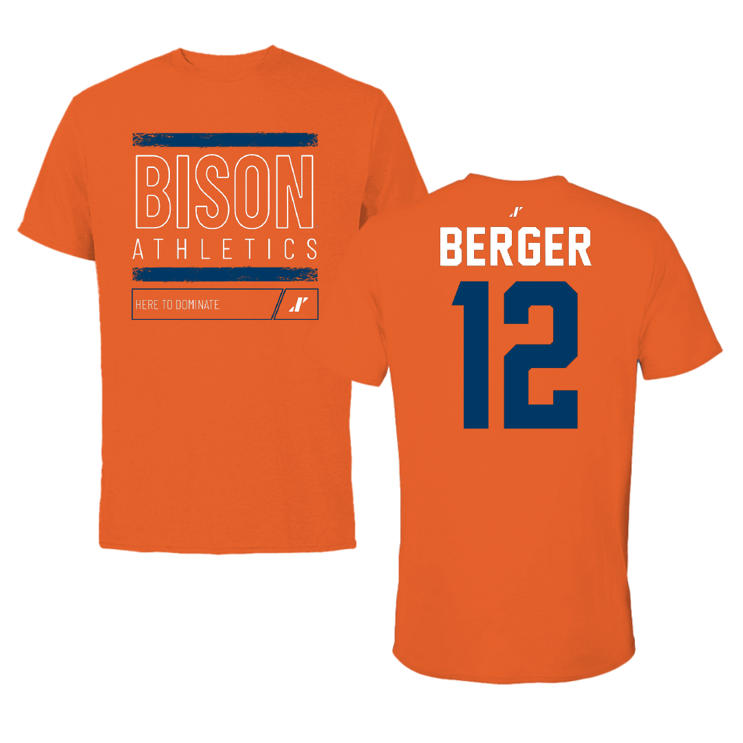 Bucknell University Basketball Orange Dominate Tee - #12 Quin Berger