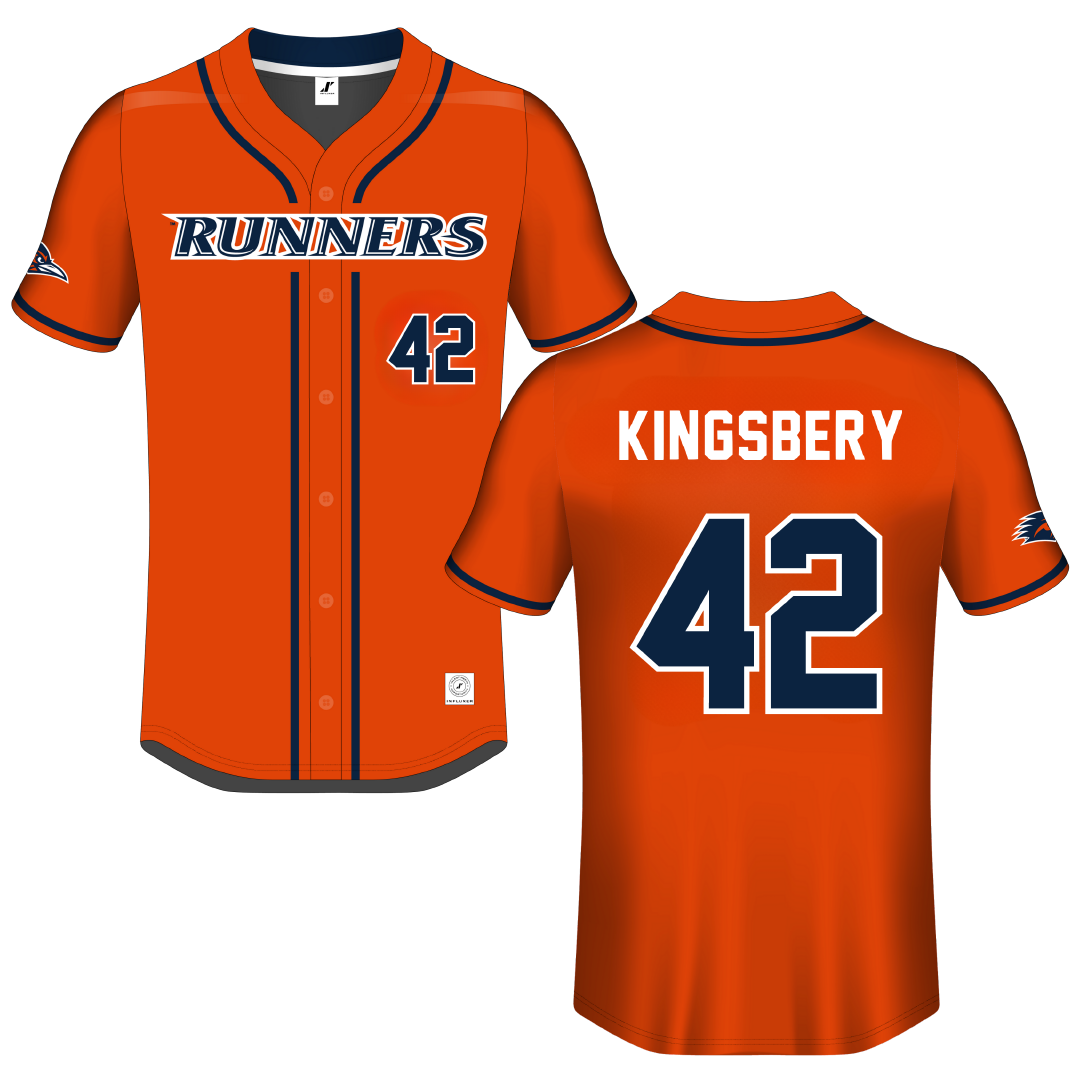 University of Texas at San Antonio Orange Button-Down Jersey - #42 Fischer Kingsbery