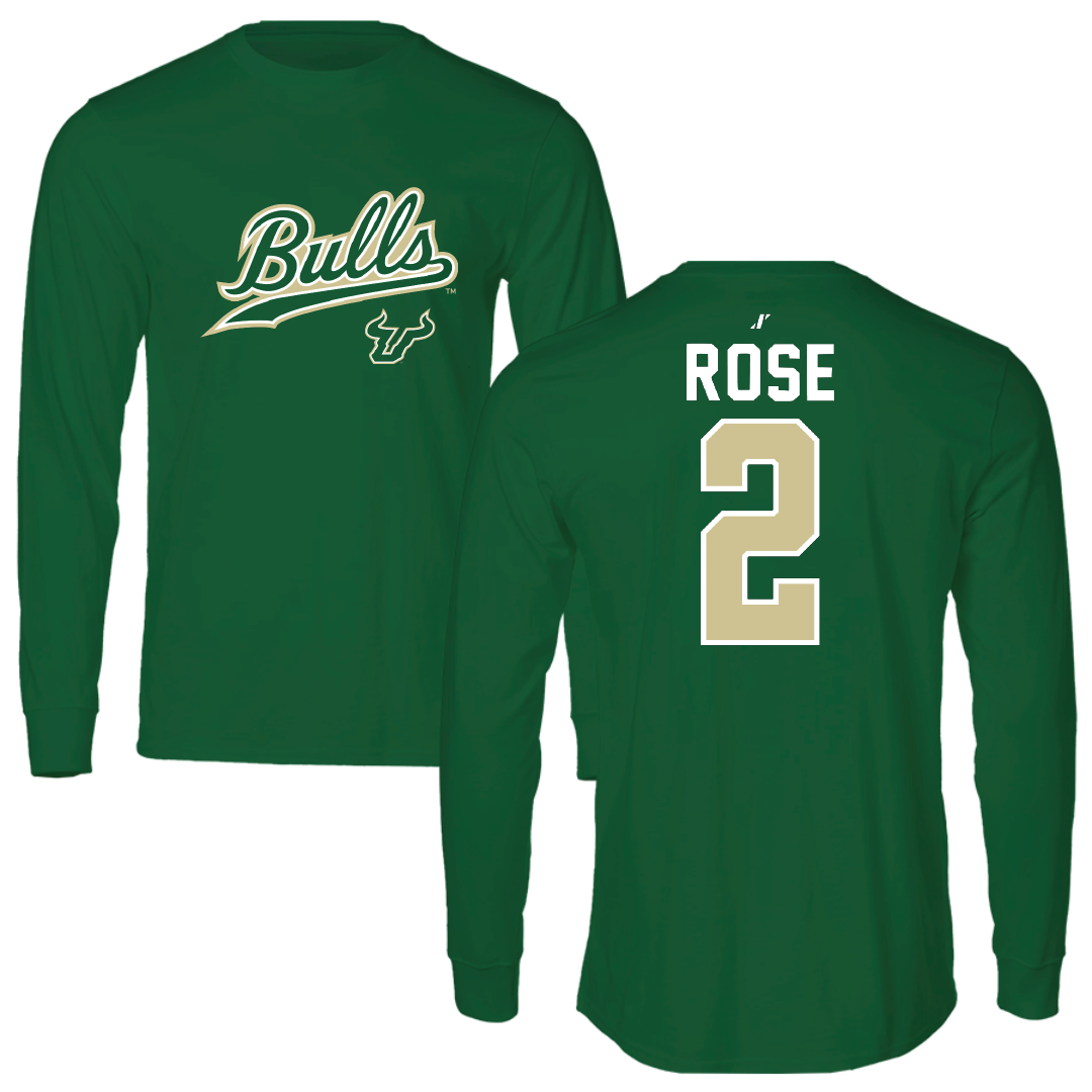 University of South Florida Baseball Green General Performance Long Sleeve - #2 Matt Rose
