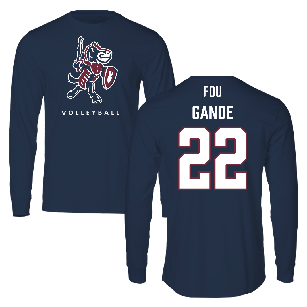 Fairleigh Dickinson University-Metropolitan Campus Volleyball Navy Performance Long Sleeve - #22 Kyndal Ganoe