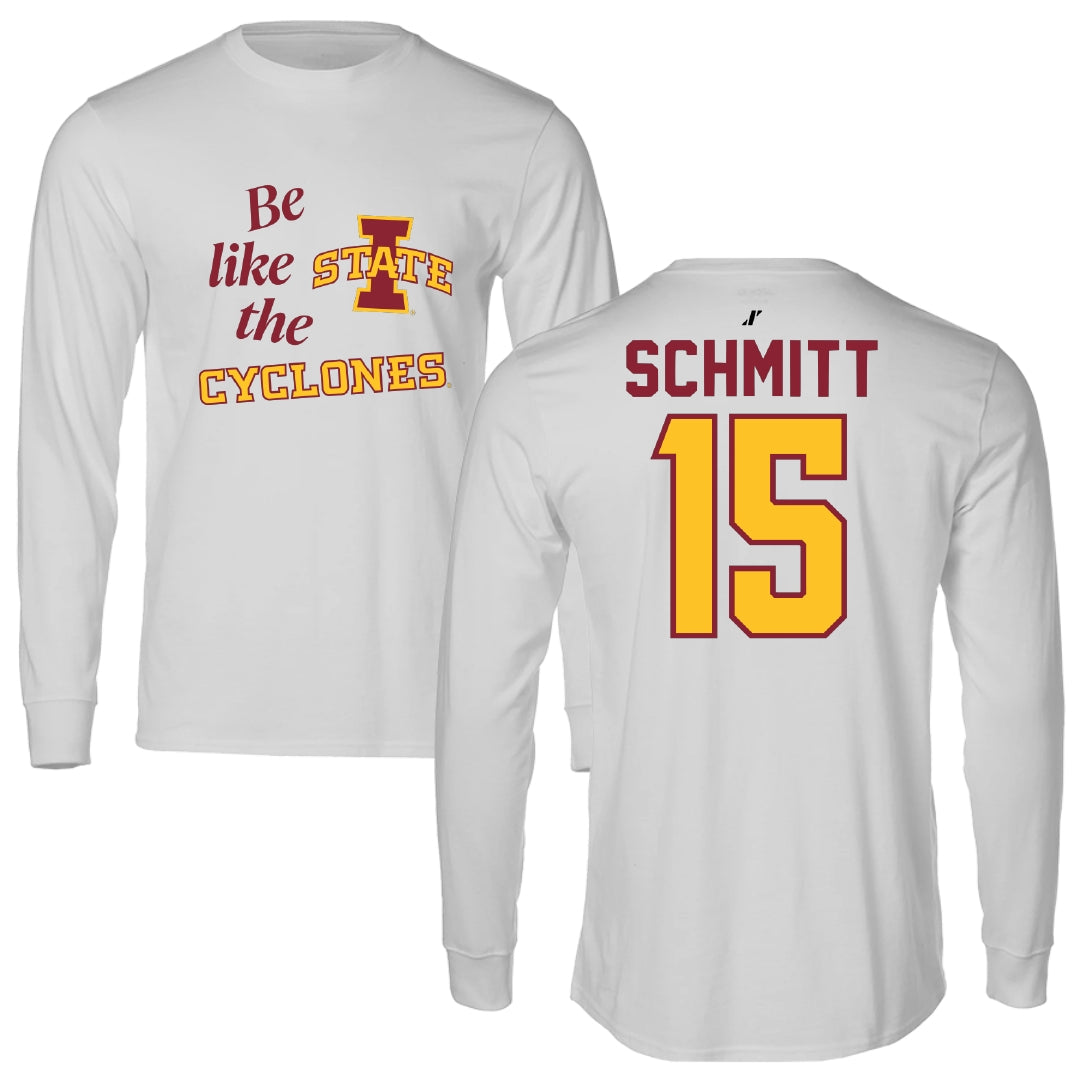 Iowa State University Volleyball Light Gray Be Like Us Performance Long Sleeve - #15 Kiersten Schmitt
