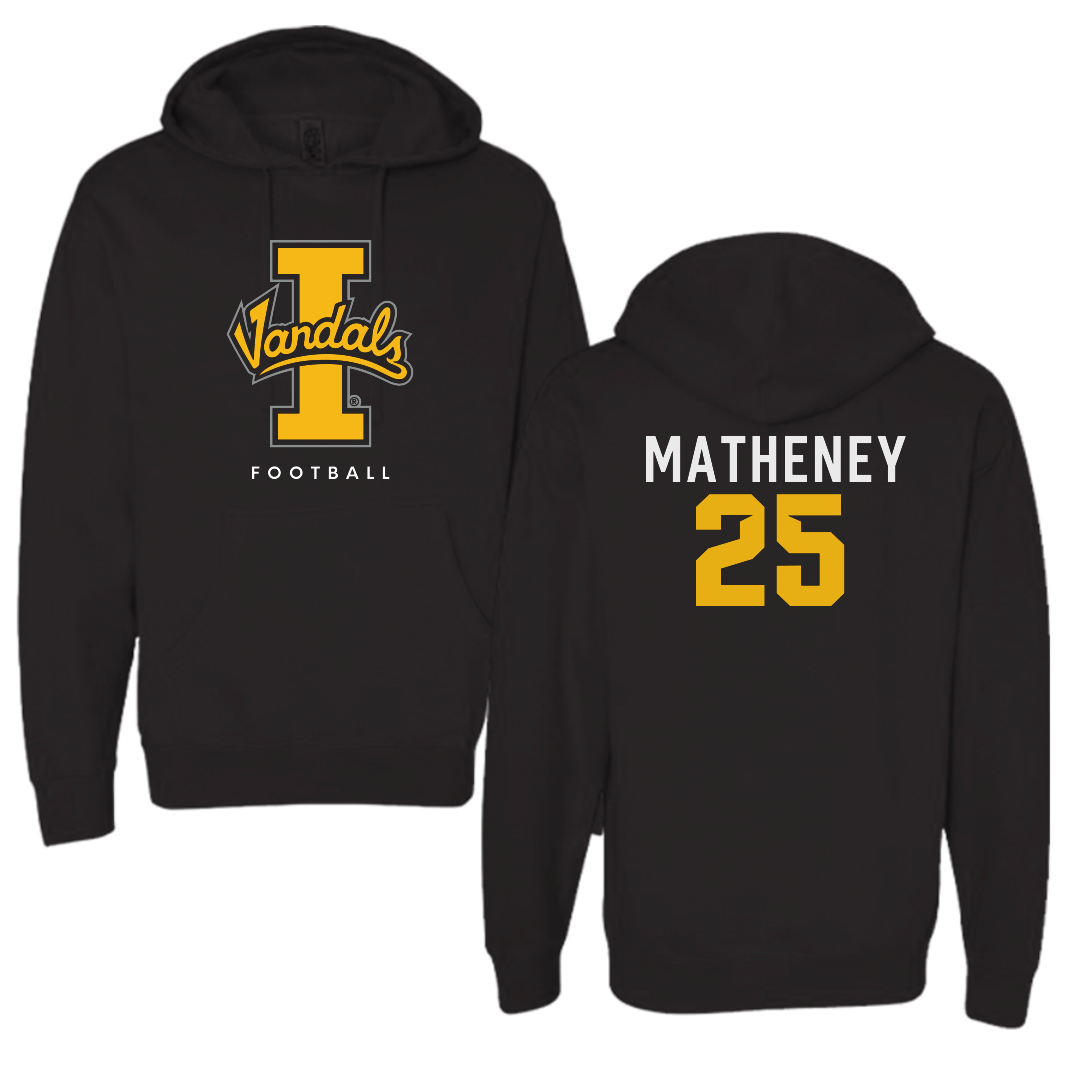 University of Idaho Football Black Vandals Hoodie - #25 Carlos Matheney