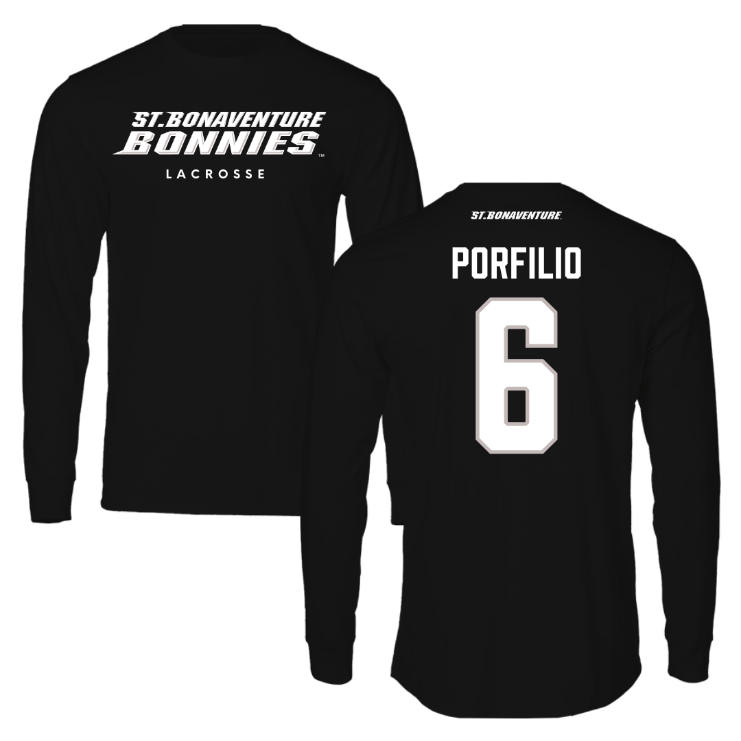 St. Bonaventure University Lacrosse Black Long Sleeve - #6 Nick Porfilio