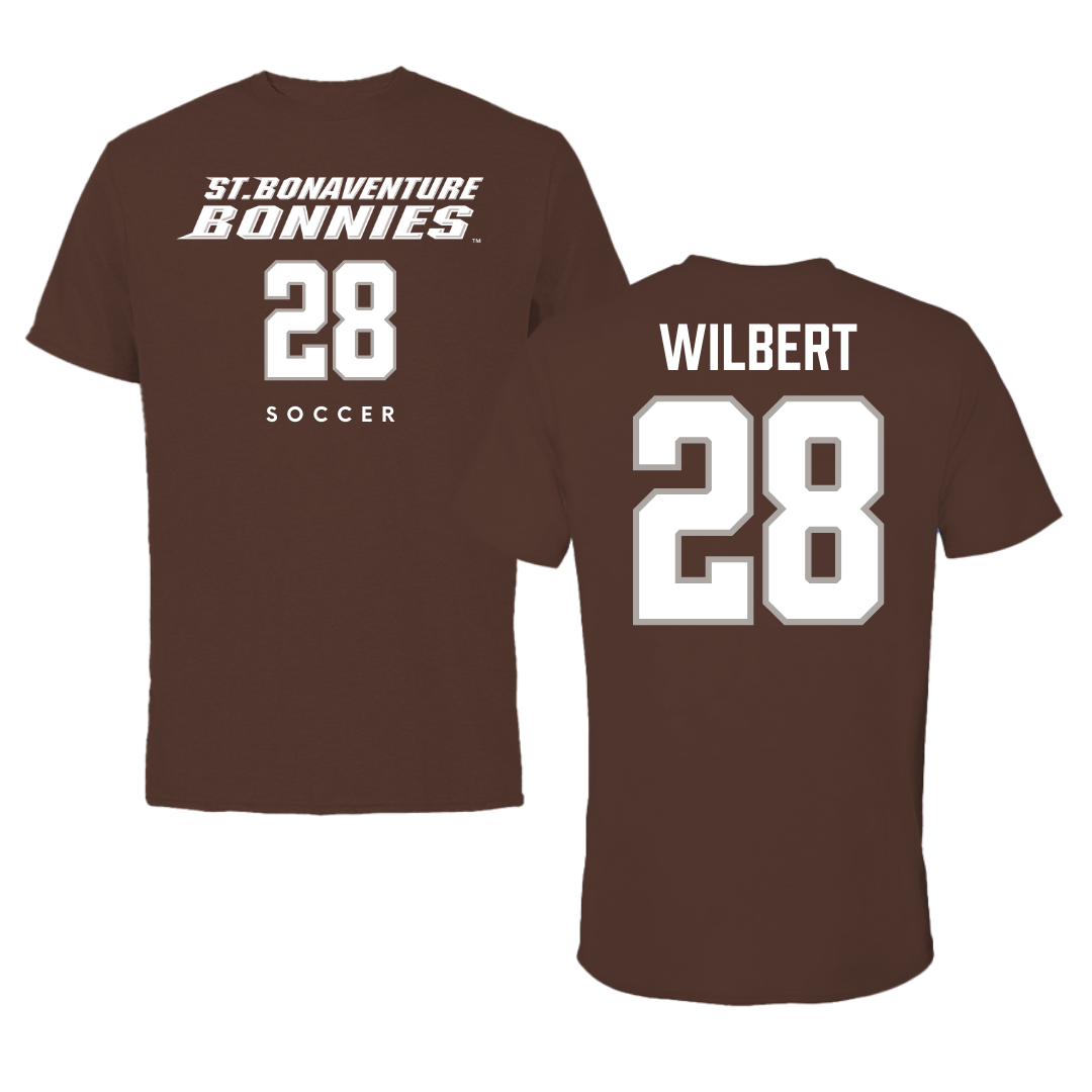 St. Bonaventure University Soccer Brown Tee - #28 Andrew Wilbert