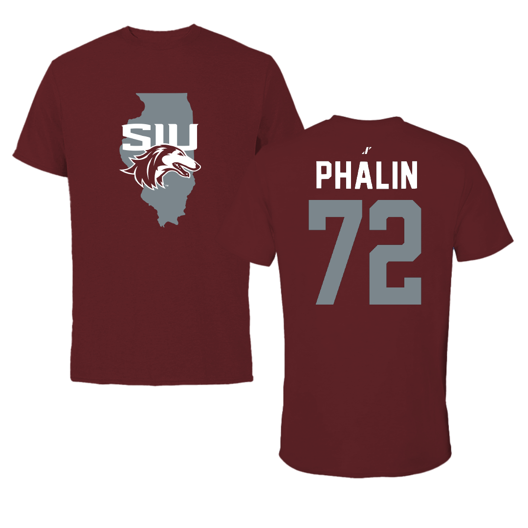 Southern Illinois University at Carbondale Football Maroon State Performance Tee - #72 Cooper Phalin