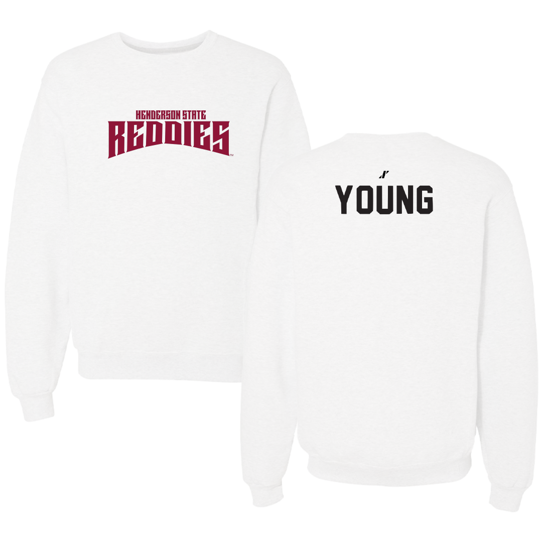 Henderson State University Cheer White Classic Crewneck - Gracie Young