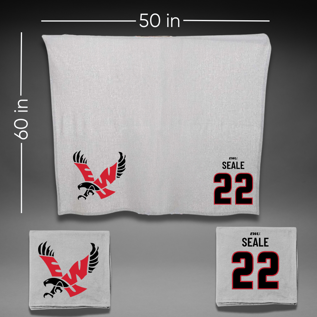 Eastern Washington University Basketball Gray Blanket - #22 Jackson Seale
