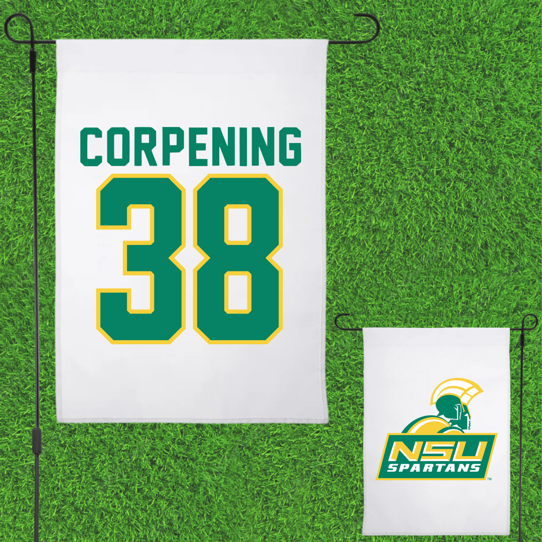 Norfolk State University Football White Garden Flag - #38 Davion Corpening