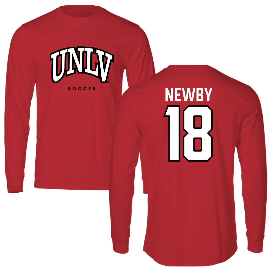 University of Nevada-Las Vegas Soccer Red Block Long Sleeve - #18 Gianna Newby