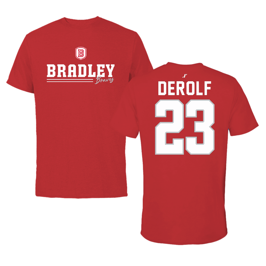 Bradley University Softball Red General Tee - #23 Lauren DeRolf