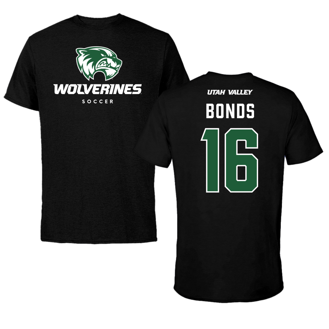Utah Valley University Soccer Black Mascot Performance Tee - #16 Quincy Bonds