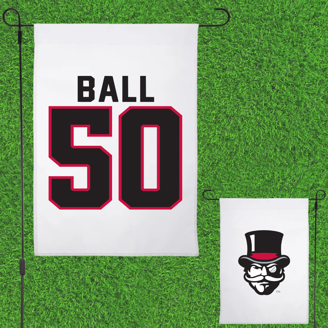 Austin Peay State University Football White Garden Flag - #50 Kendyle Ball