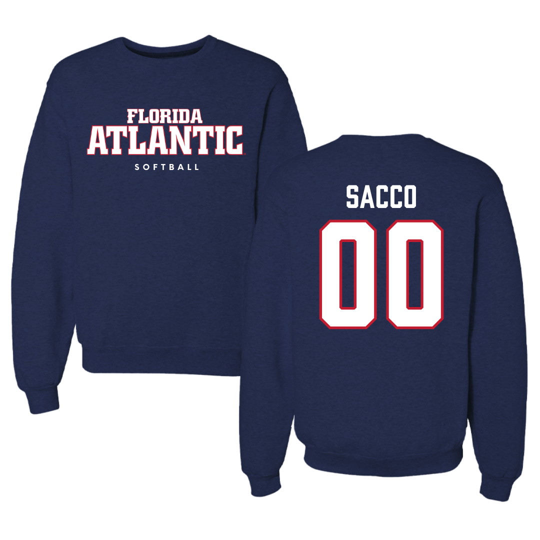 Florida Atlantic University Softball Navy Crewneck - #00 Gabby Sacco