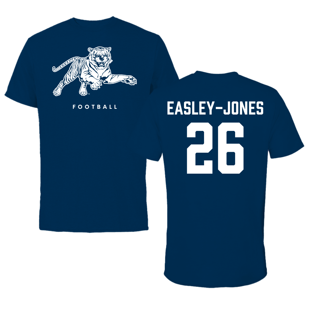 Jackson State University Football Navy Tee - #26 Tavarious Easley-Jones