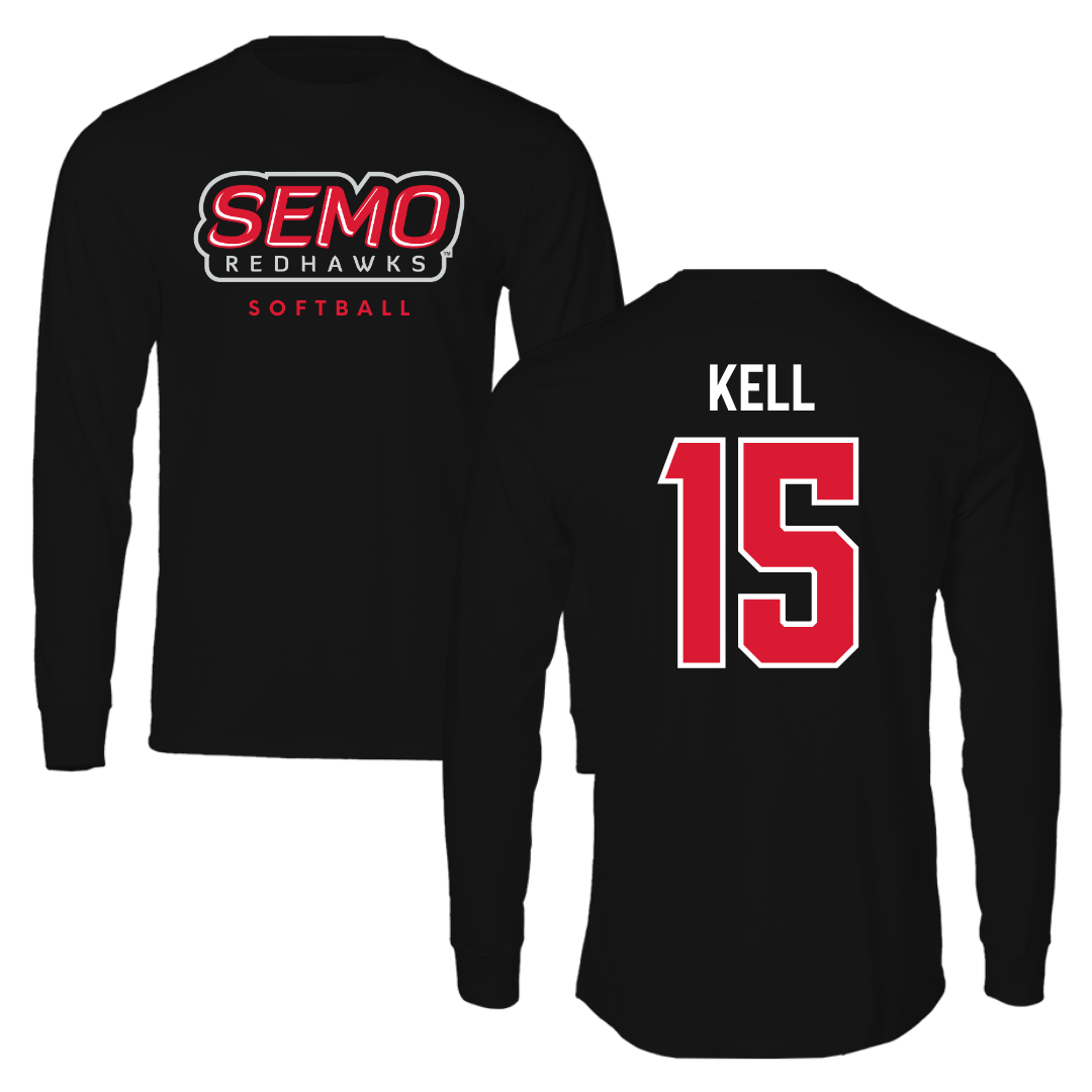 Southeast Missouri State University Softball Black Performance Long Sleeve - #15 Delaney Kell