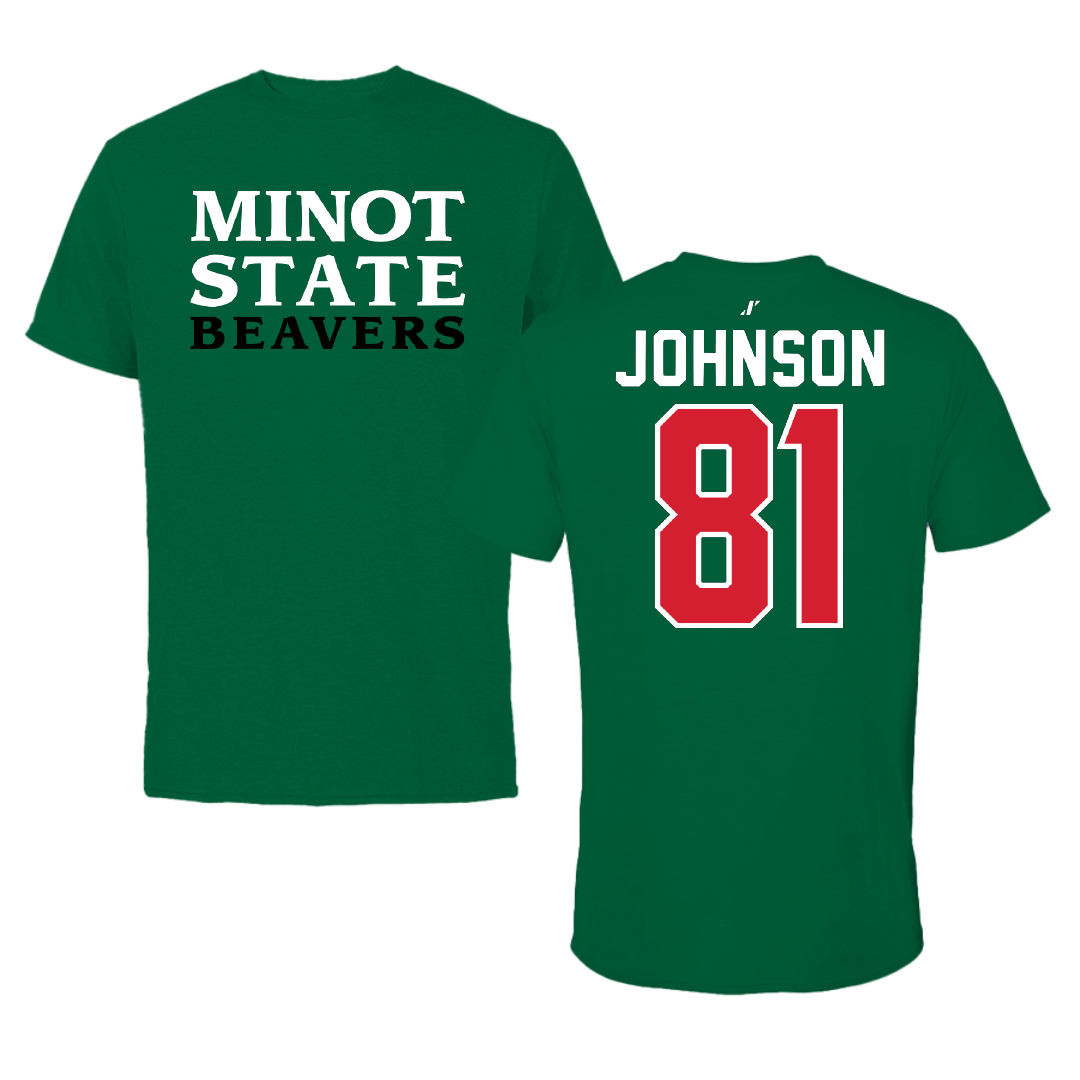Minot State University Football Green Performance Tee - #81 Tyler Johnson