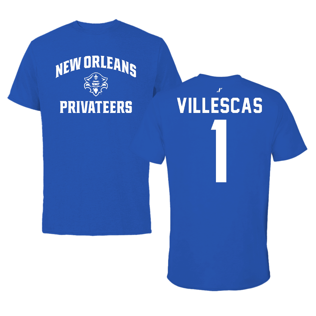 University of New Orleans Baseball Blue General Tee - #1 Diego Villescas