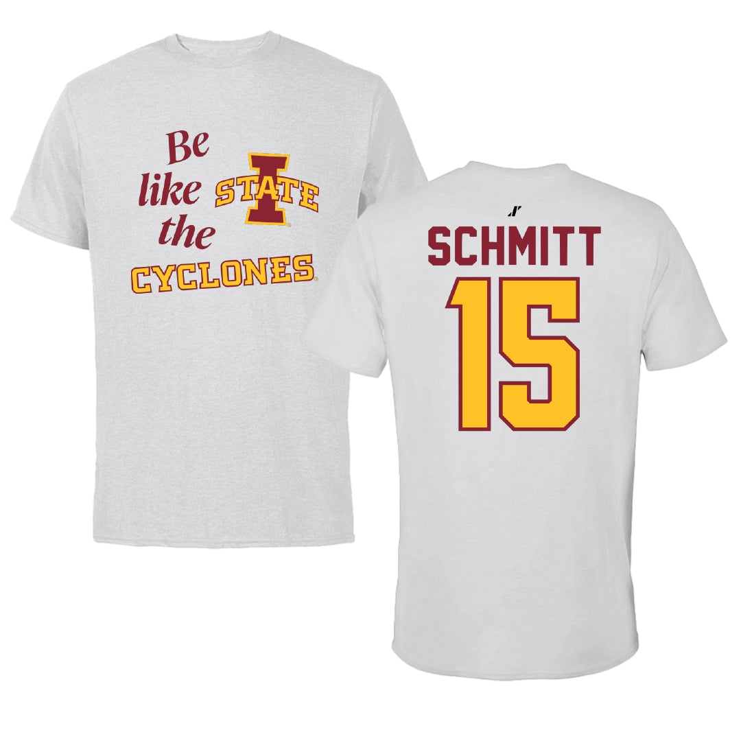 Iowa State University Volleyball Light Gray Be Like Us Performance Tee - #15 Kiersten Schmitt