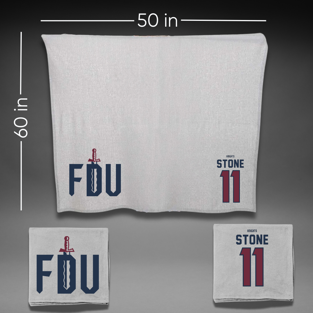 Fairleigh Dickinson University-Metropolitan Campus Softball Gray Blanket - #11 Ayden Stone