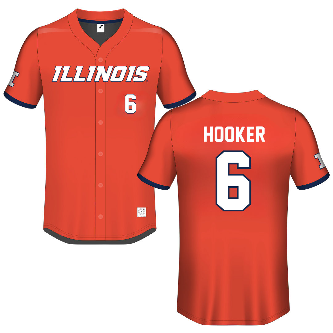 University of Illinois Orange Button-Down Jersey - #6 Juliana Hooker