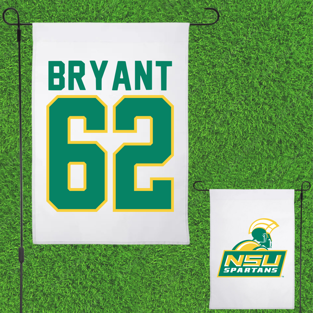 Norfolk State University Football White Garden Flag - #62 Jaden Bryant