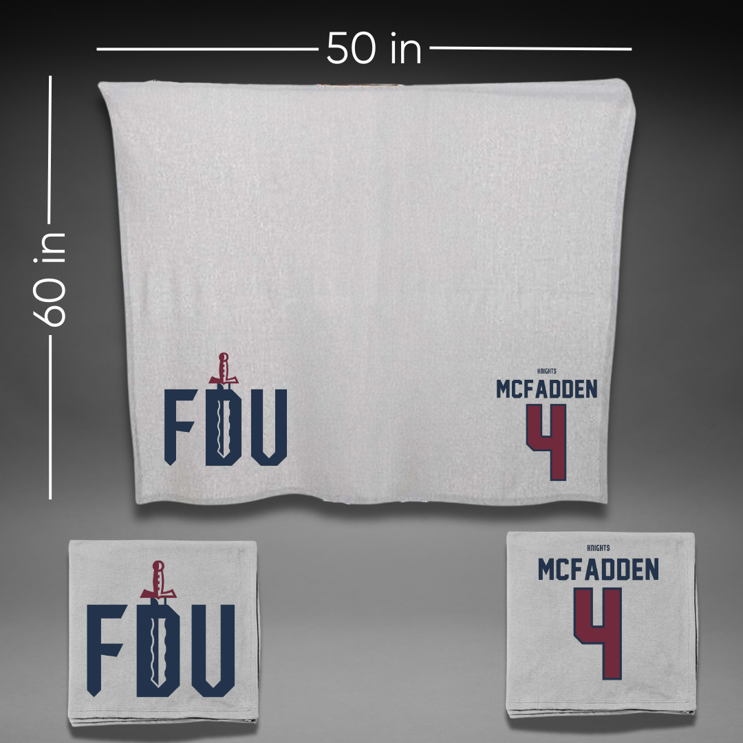 Fairleigh Dickinson University-Metropolitan Campus Volleyball Gray Blanket - #4 Dylan McFadden