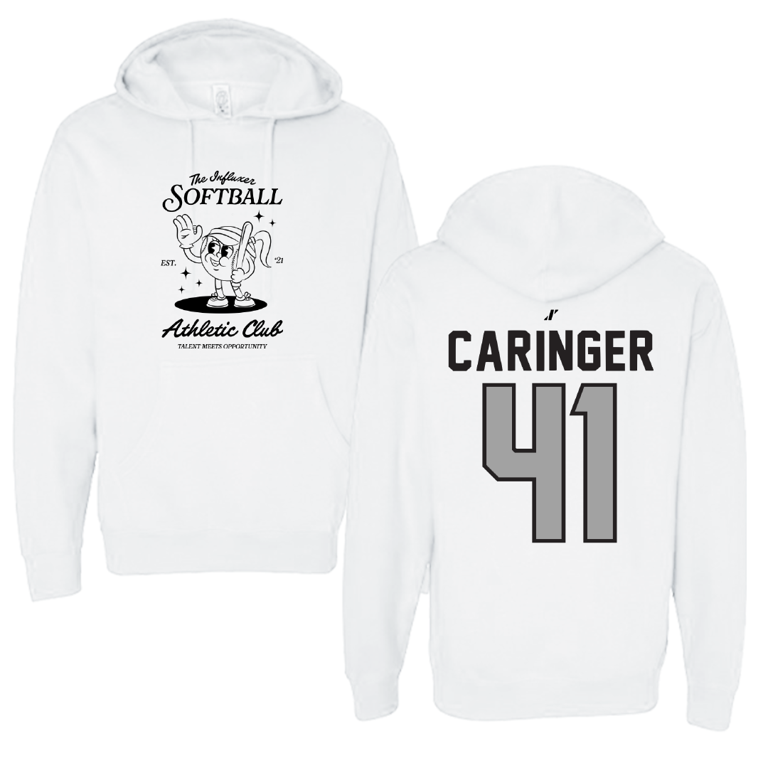 Softball White Influxer Athletic Club Hoodie - #41 Finley Caringer