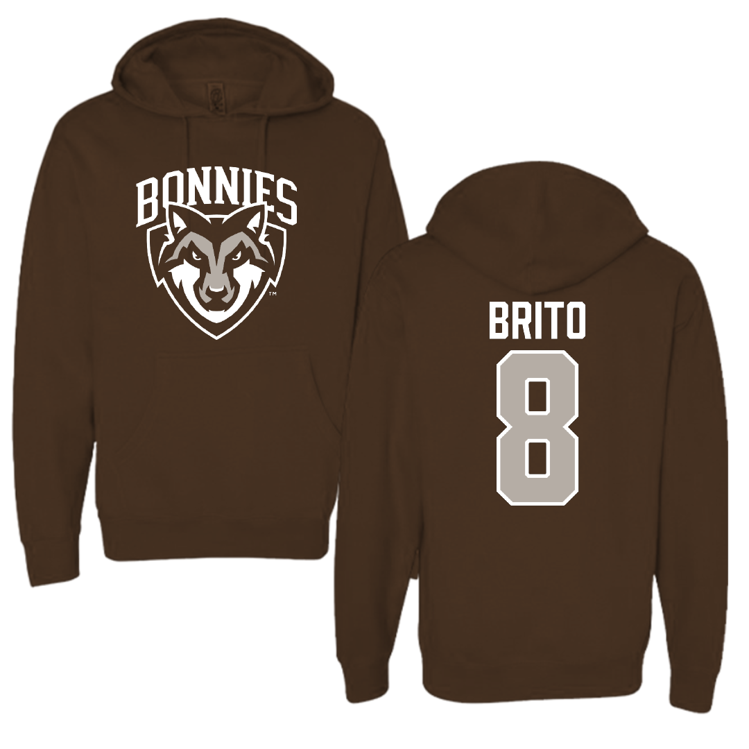 St. Bonaventure University Soccer Brown Hoodie - #8 Kenzo Brito