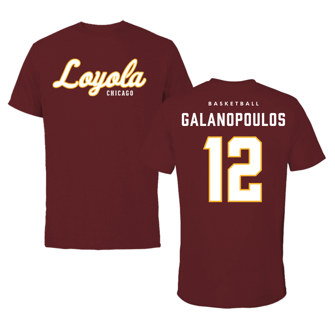 Loyola University-Chicago Basketball Maroon Loyola Tee - #12 Sam Galanopoulos