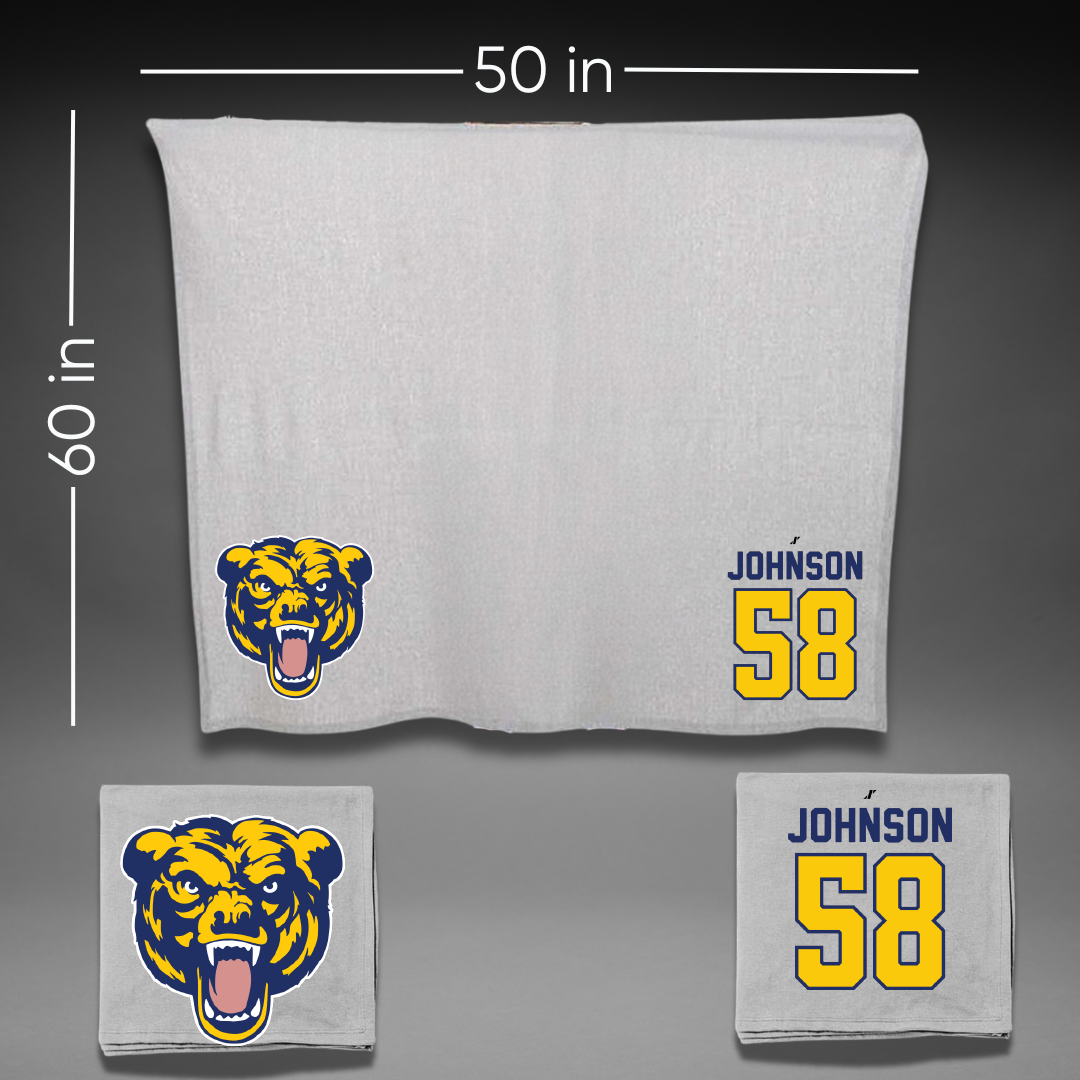 Carolina University Baseball Gray Blanket - #58 Brandon Johnson