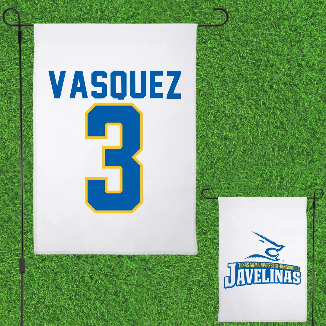 Texas A&M University-Kingsville Beach Volleyball White Garden Flag - #3 Kalani Vasquez