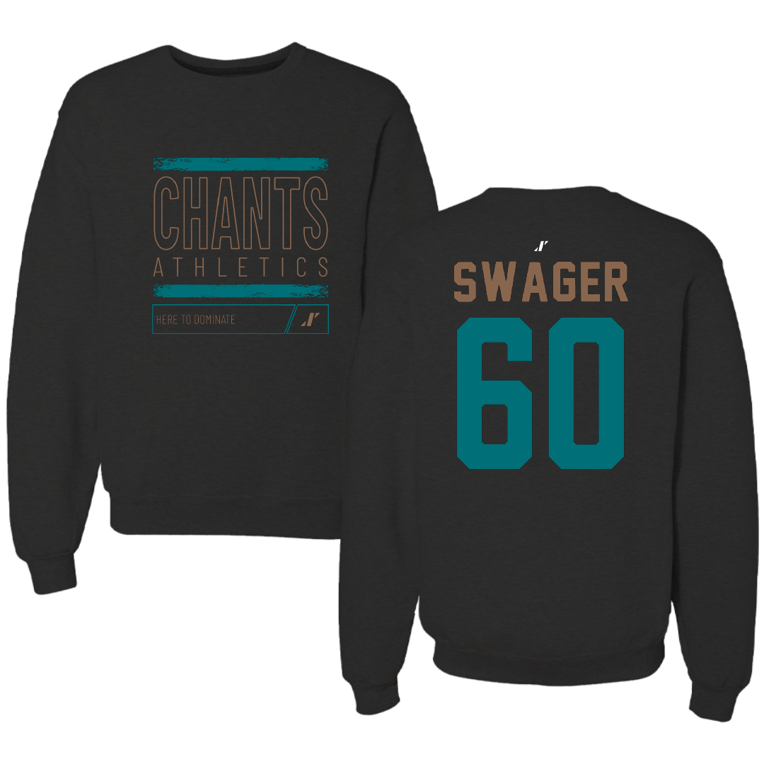 Coastal Carolina University Football Black Dominate Crewneck - #60 Mike Swager