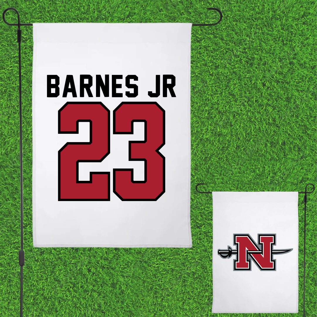 Nicholls State University Football White Garden Flag - #23 Jason Barnes Jr