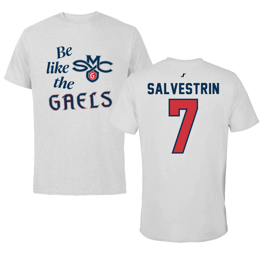 Saint Mary's College of California Soccer Light Gray Be Like Us Tee - #7 Tessa Salvestrin