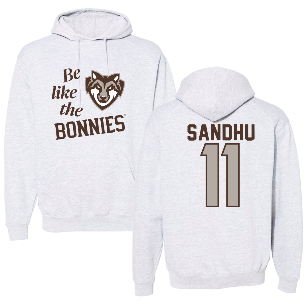St. Bonaventure University Soccer Light Gray Be Like Us Hoodie - #11 Ishana Sandhu