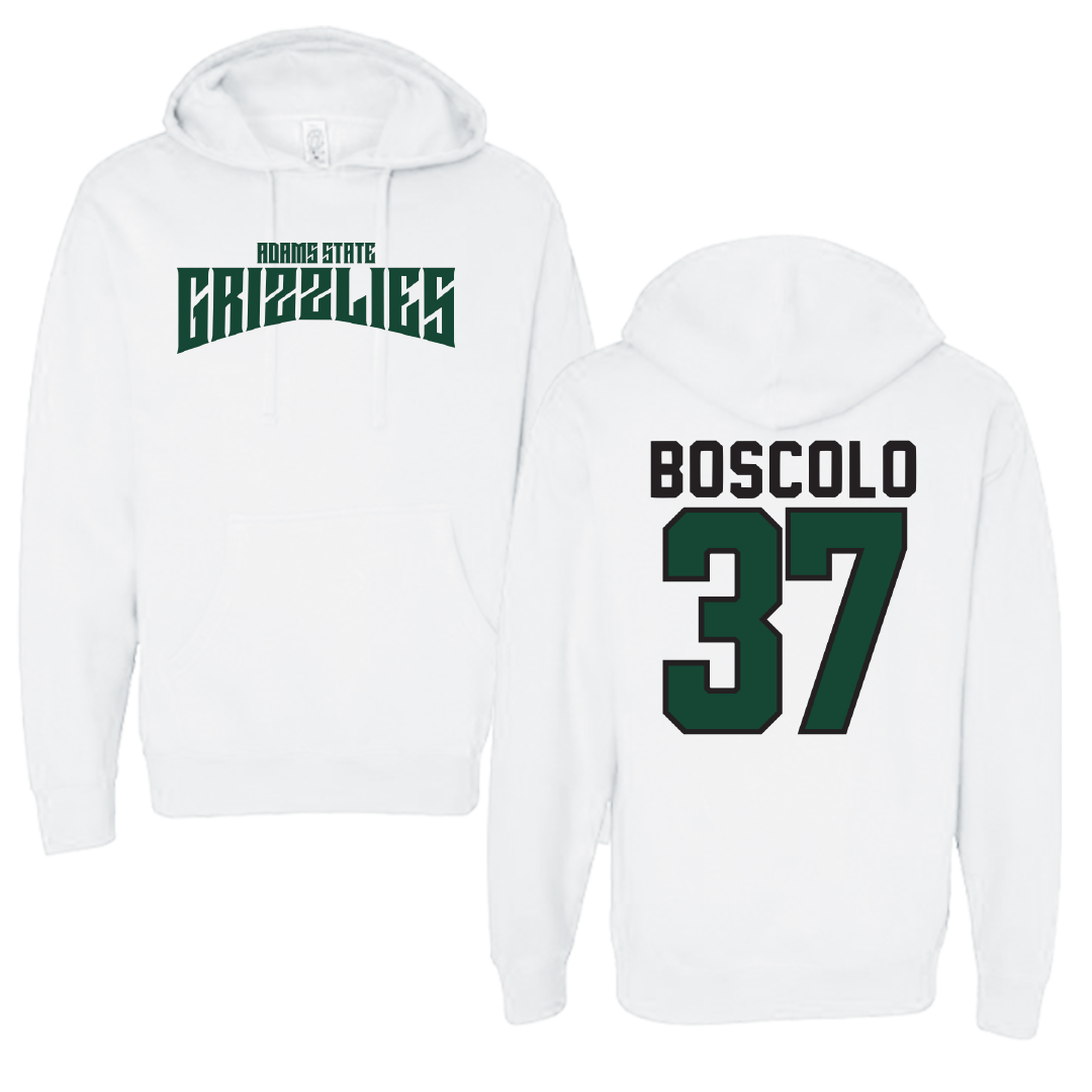 Adams State University Soccer White Classic Hoodie - #37 Francesco Boscolo