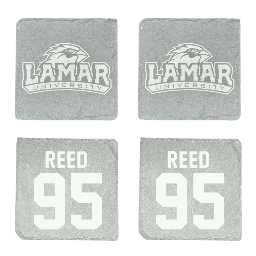 Lamar University Football Stone Coaster (4 Pack)  - #95 Makhi Reed