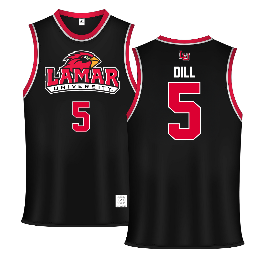 Lamar University Black Basketball Jersey - #5 Cameron Dill