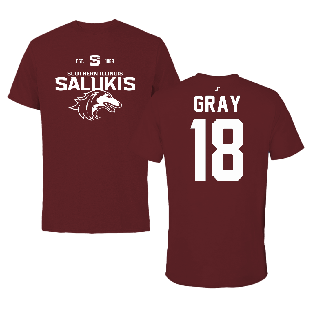 Southern Illinois University at Carbondale Baseball Maroon General Tee - #18 Hesston Gray