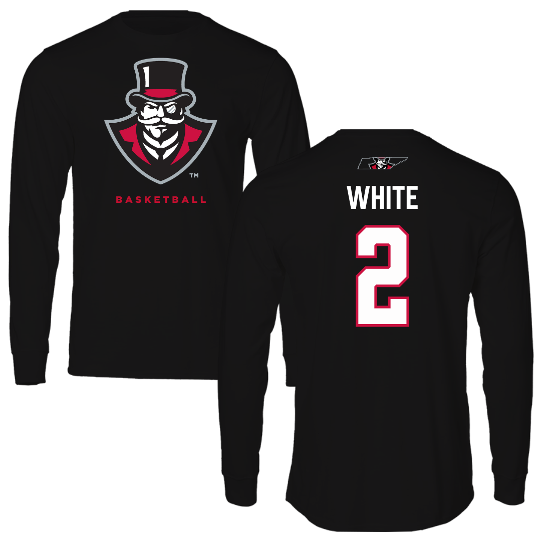 Austin Peay State University Basketball Black Mascot Performance Long Sleeve - #2 Desmond White