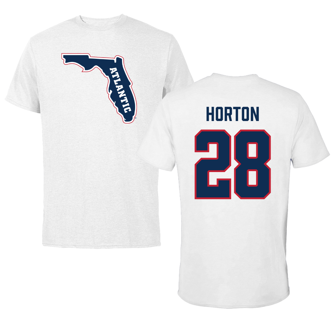 Florida Atlantic University Football White Tee - #28 Zyere Horton