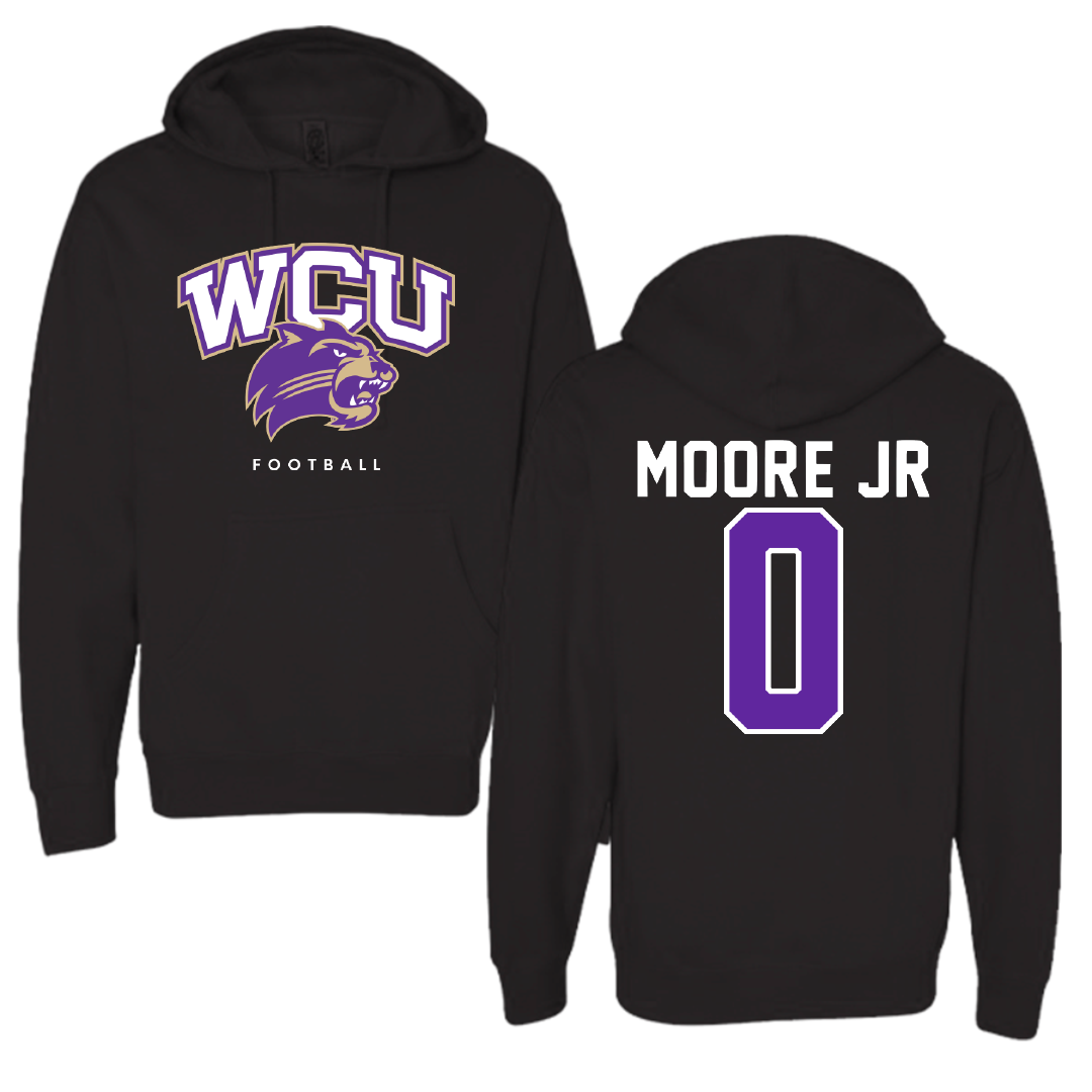 Western Carolina University Football Black Hoodie - #0 Ken Moore Jr