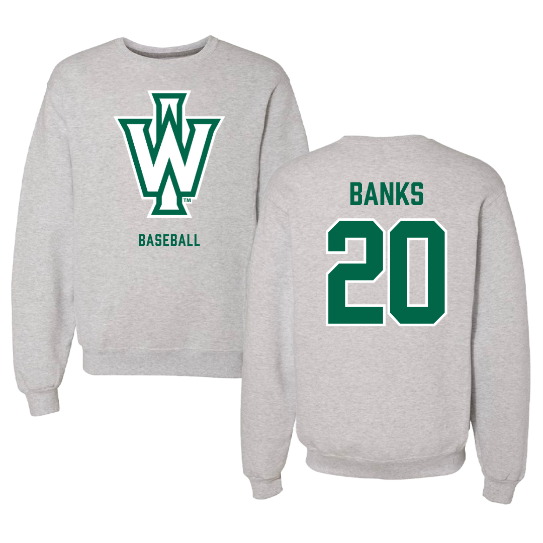 Illinois Wesleyan University Baseball Gray Crewneck - #20 Dalen Banks