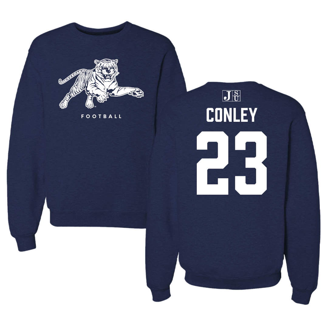Jackson State University Football Navy Crewneck - #23 Kierrie Conley