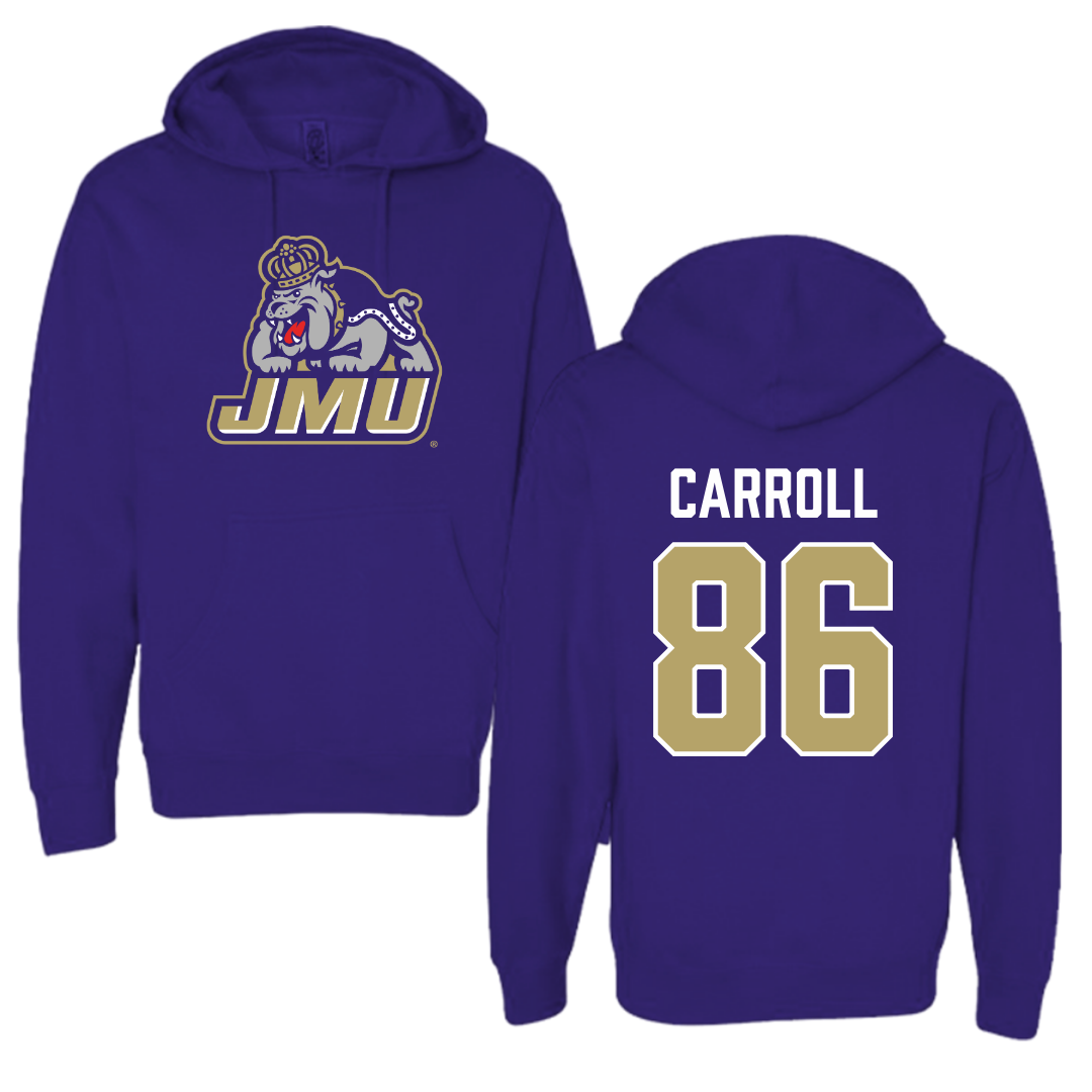 James Madison University Football Purple Hoodie - #86 Collin Carroll