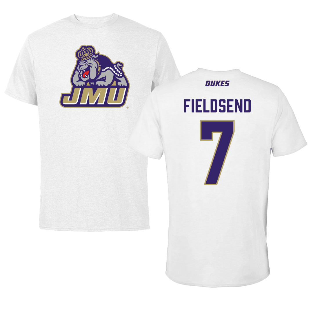 James Madison University Soccer White Tee - #7 Jeanette Fieldsend